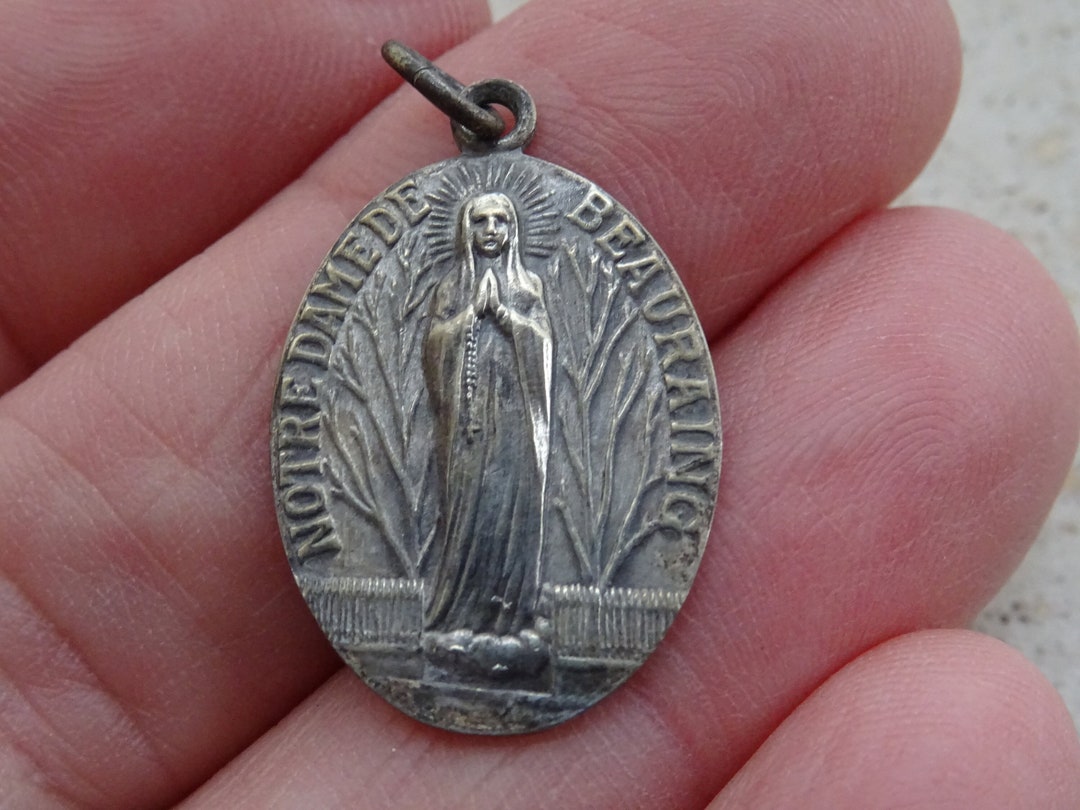 Vintage Medal Pendant Charm of Notre Dame De Beauraing, Our Lady of ...