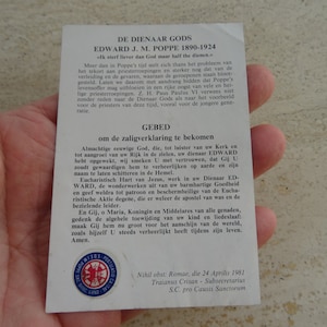 Cartão de santuário católico religioso com relíquia relicária do padre Santo Eduardo Poppe. (FF 3 a)