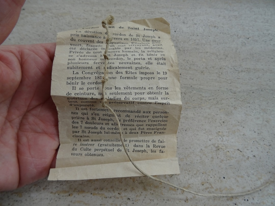 Religious Antique Catholic Blessed Rope With 7 Knots and the Story of ...