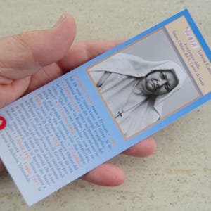 Religiöse katholische Karte Schrein Reliquiar Relikt aus dem Tuch der Seligen Heiligen Teresa Casini. (ZZ-37)