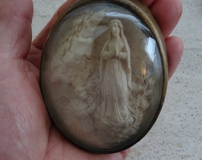 Religious Antique French Copper Reliquary Shrine Relic Meerschaum of ...