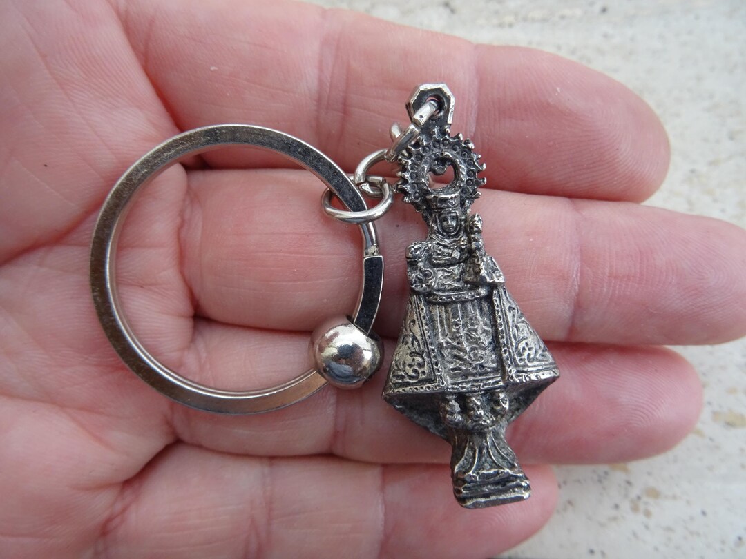 Catholic Keycaps Religious Vintage French Catholic Silver Plated Key Ring Key Chain With ...