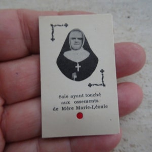 聖マリー・ルイーズの聖遺物が入ったカトリックのカード聖遺物箱。(O 12)