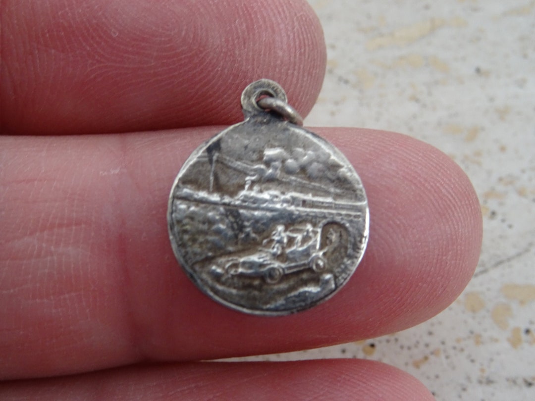 Religious Antique French Silver Plated Catholic Medal Pendant Holy ...