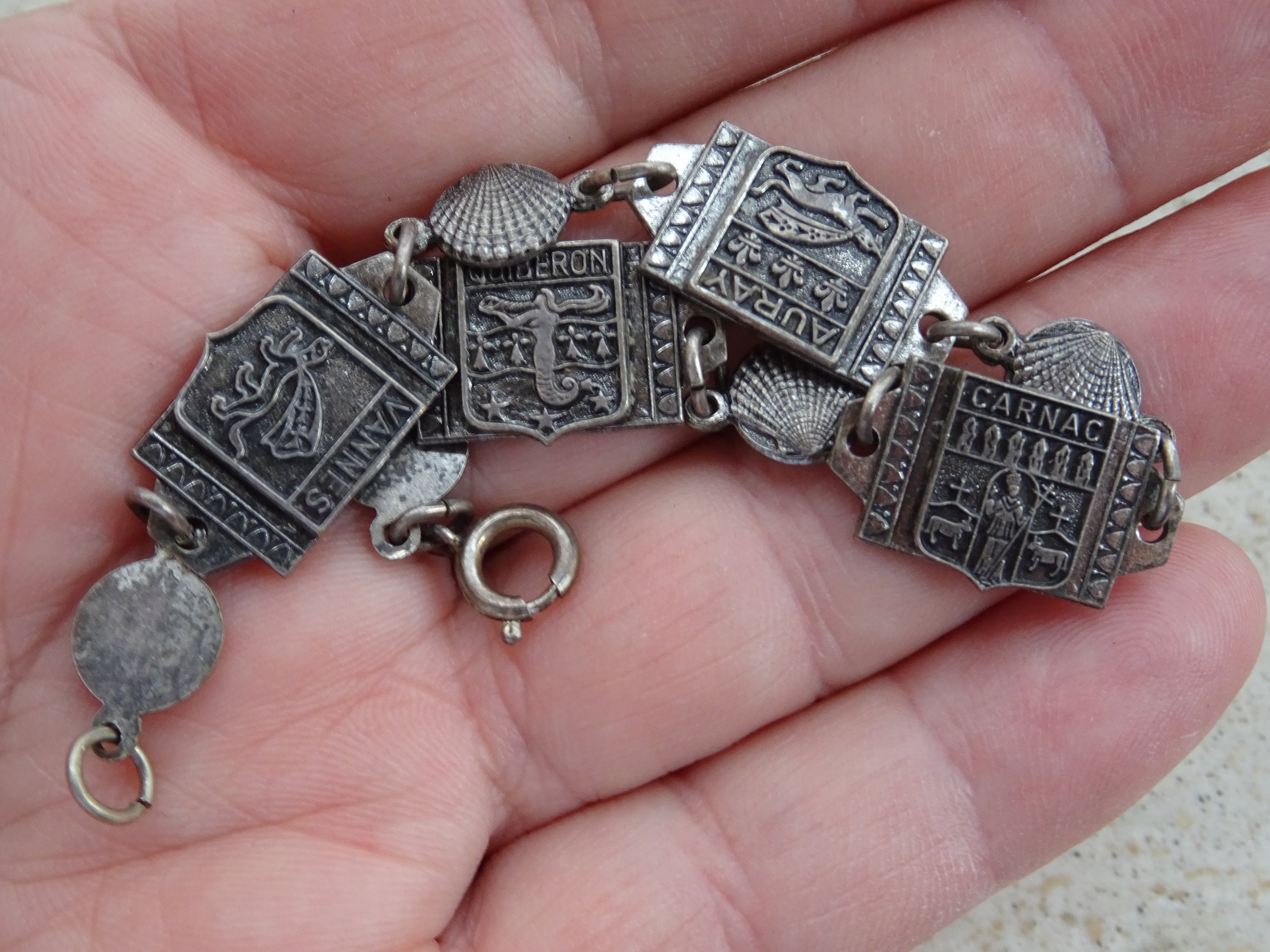 Antique French Silver Plated Catholic Bracelet With Links - Etsy