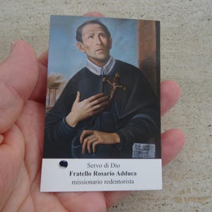 Religiöse katholische Karte Schrein Reliquienreliquie aus dem Tuch des Seligen Fratello Rosario Adduca. (ZZ-32)