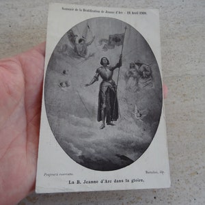 Antieke Fransen gebruikten post prentbriefkaart met de zaligverklaring van Jeanne d'Arc Jeanne d'Arc in 1909. ( E 5 )