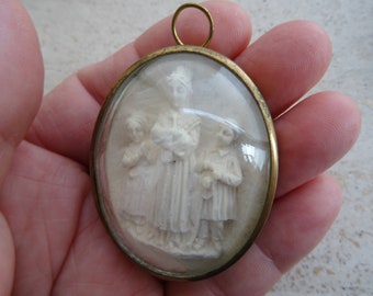 Religious Antique French Copper Reliquary Shrine Relic Meerschaum of ...
