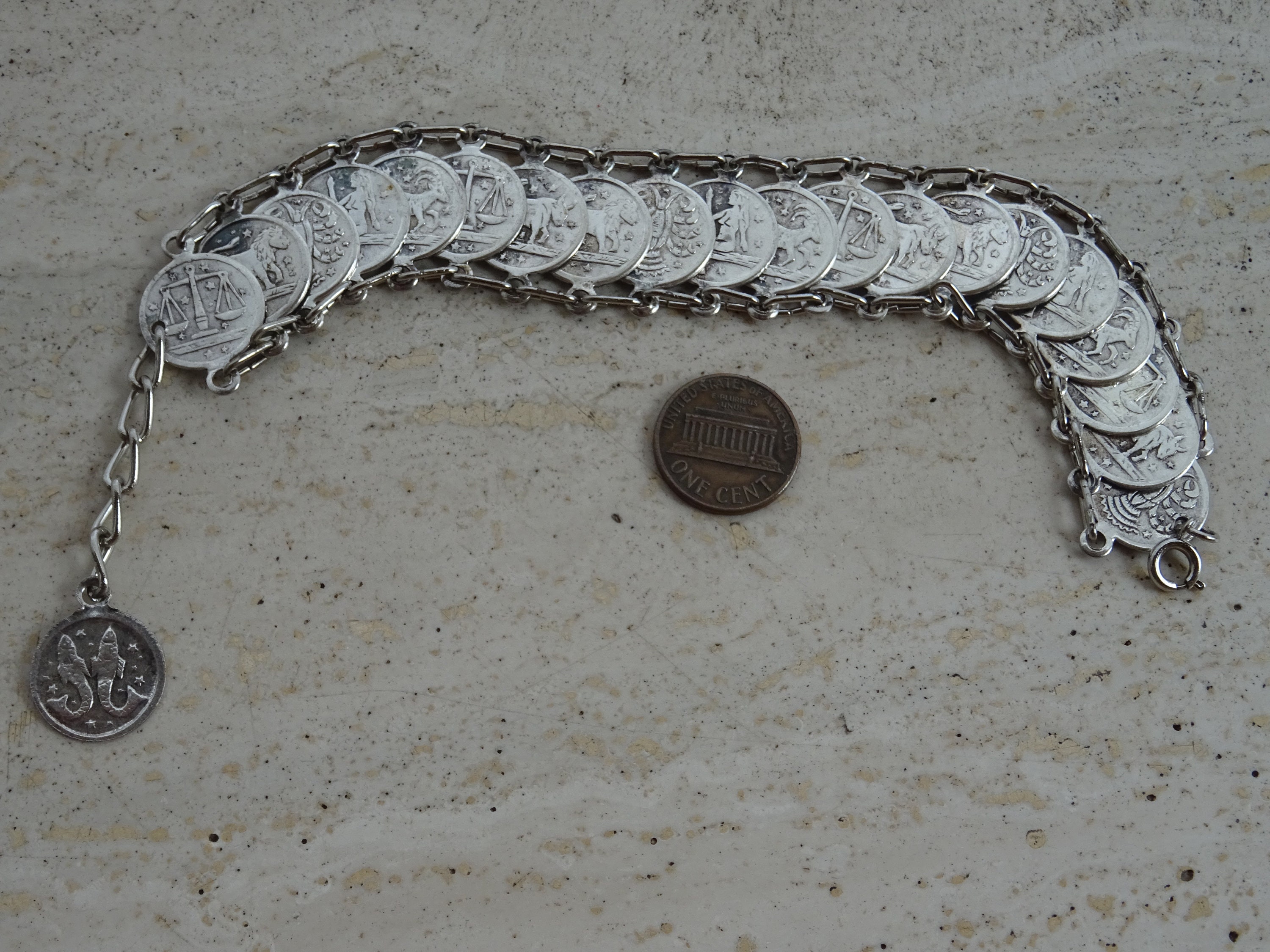 Charmes De Bracelet Vintage Signes Du Zodiaque En Argent Sterling 925 - Occasion Bon état