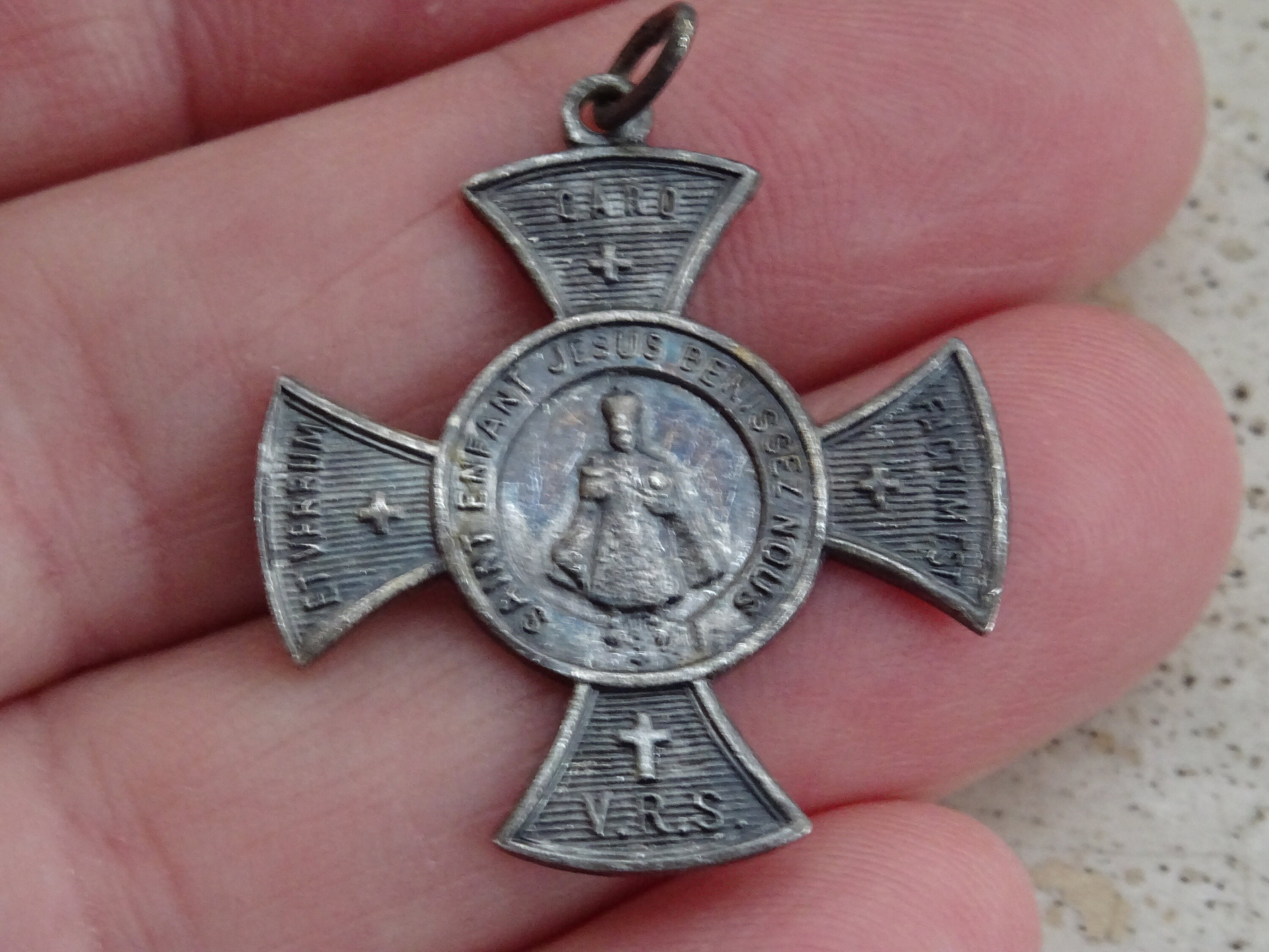 Religious Antique French Catholic Silver Plated Medal Pendant - Etsy UK