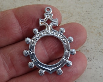Religieux antique Français catholique chapelet dizainier de poche avec chapelet dizainier croix croix Saint Jésus-Christ. 31
