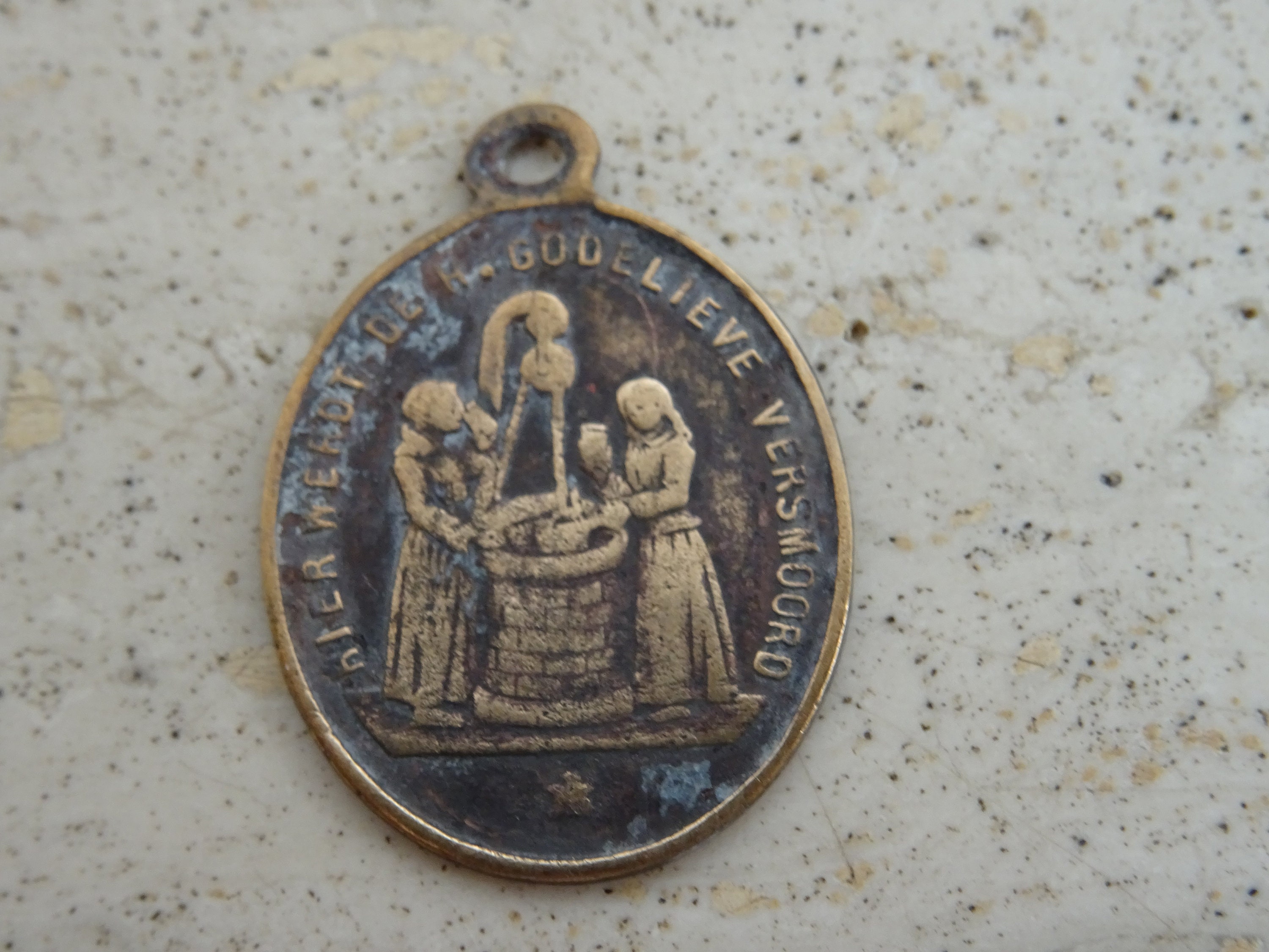 Religious antique copper medal pendant medaillon charm Etsy