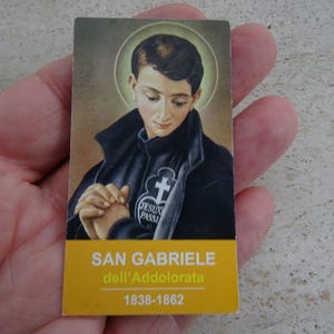 Religiöse katholische Karte mit dem seligen Heiligen Gabriele von Addolorata. (T 8)
