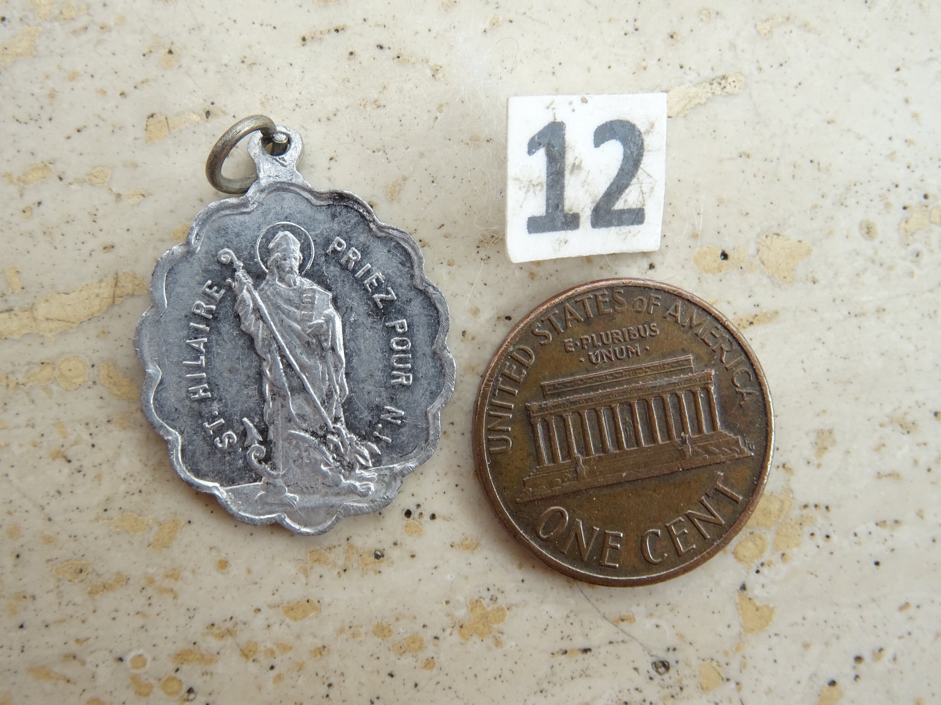 Religious Antique French Aluminium Catholic Medal Pendant Medaillon Charm  Medallion of Saint Rolande and Saint Hilaire. Q 24 - Etsy