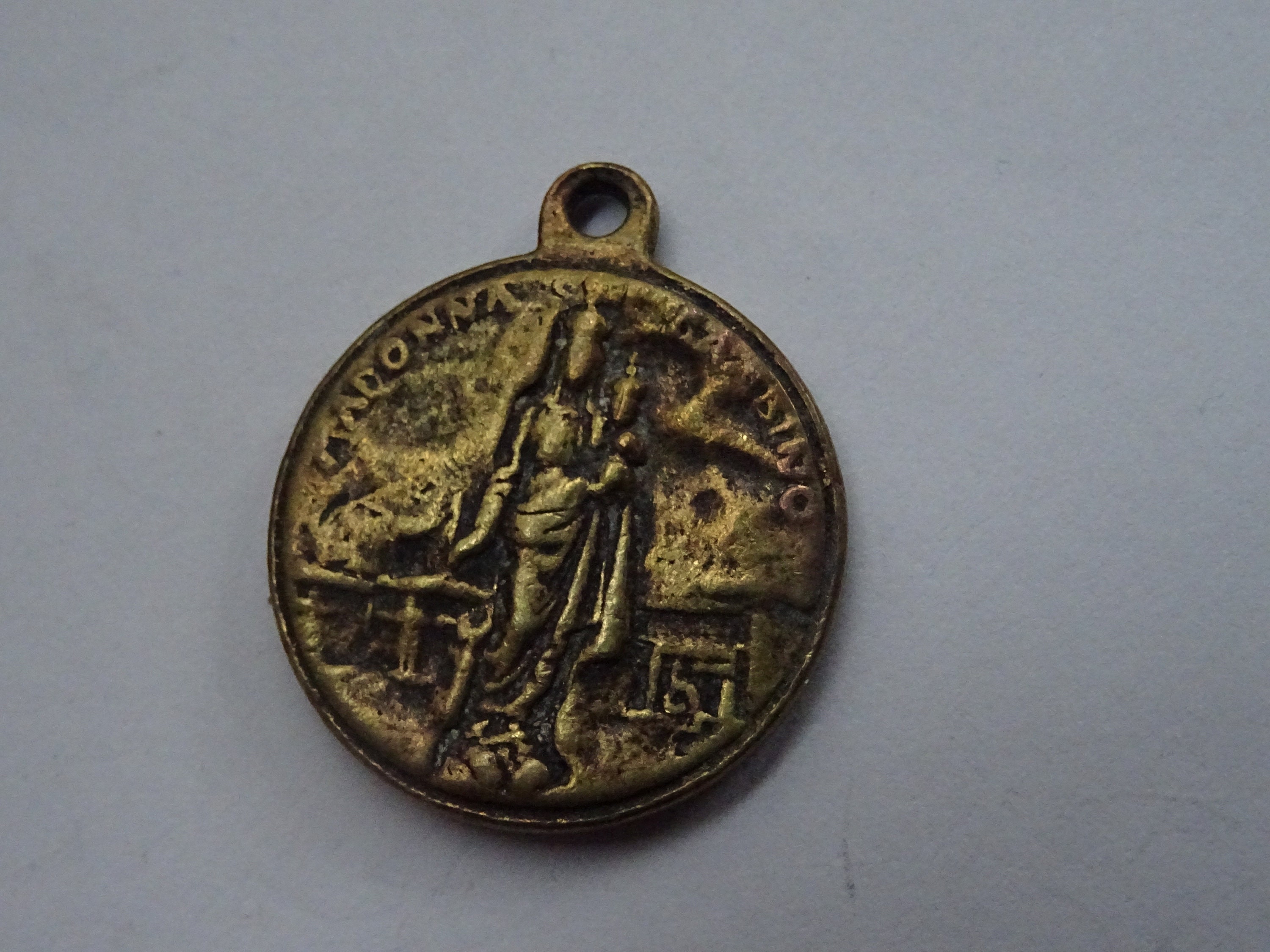 Religious Antique Brass Catholic Medal Pendant Charm Medallion Etsy UK