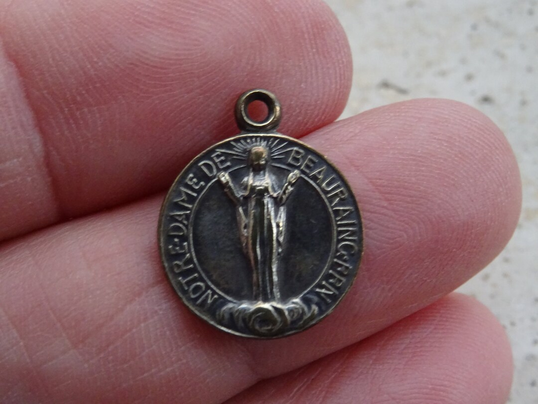 Vintage Medal Pendant Charm of Notre Dame De Beauraing, Our Lady of ...