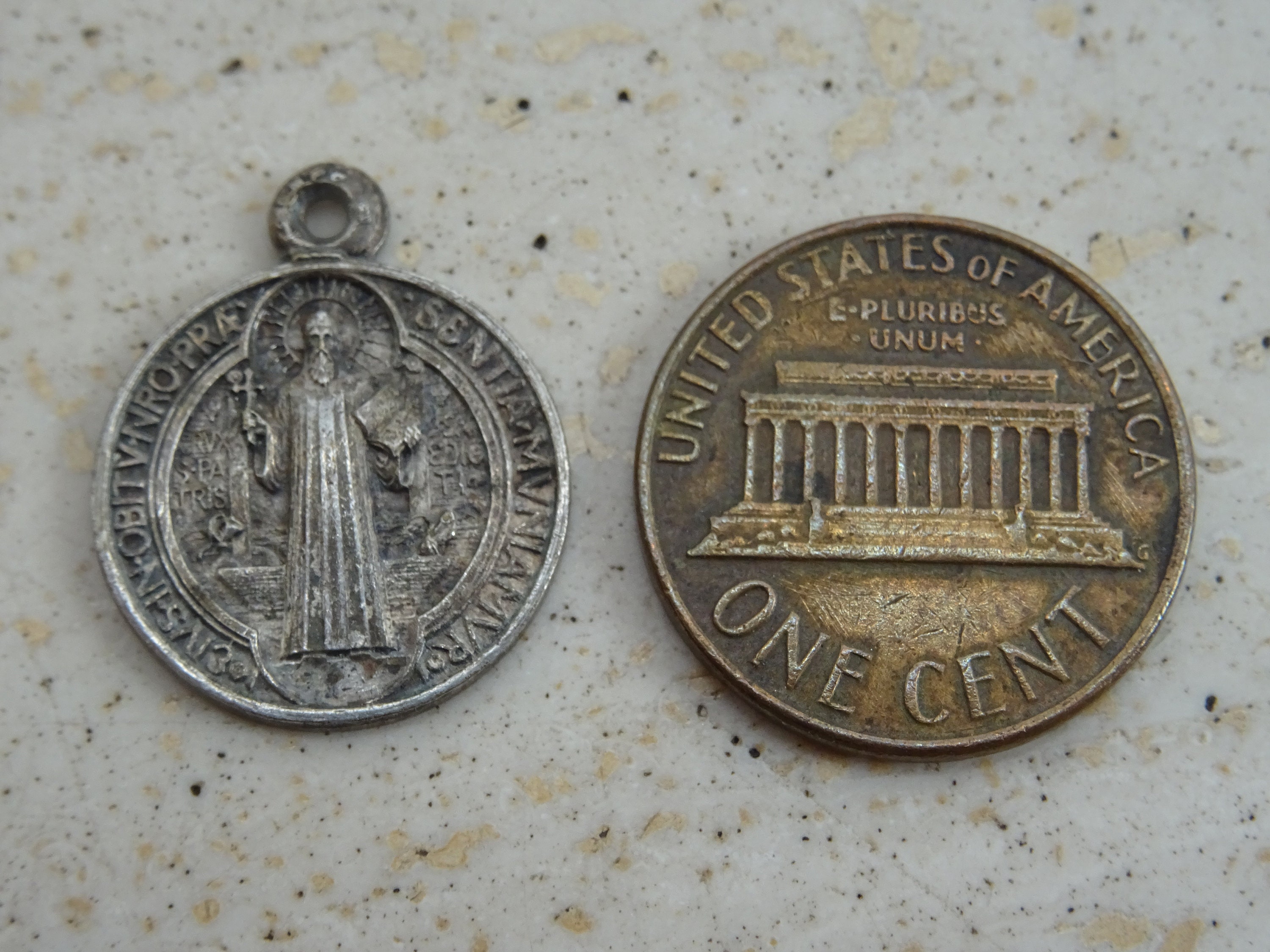 Religious Antique French Silver ( MARKED ) Catholic Medal Pendant Medallion  Holy Charm of Saint Benedict. ( C 20 ) - Etsy