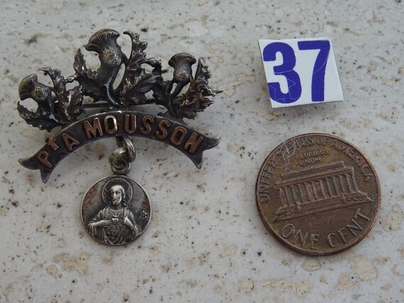 Broche Religieuse Catholique Vintage En Métal - Occasion, Origine France