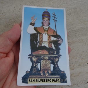 Cartão religioso católico de São Papa Silvestre. T 21