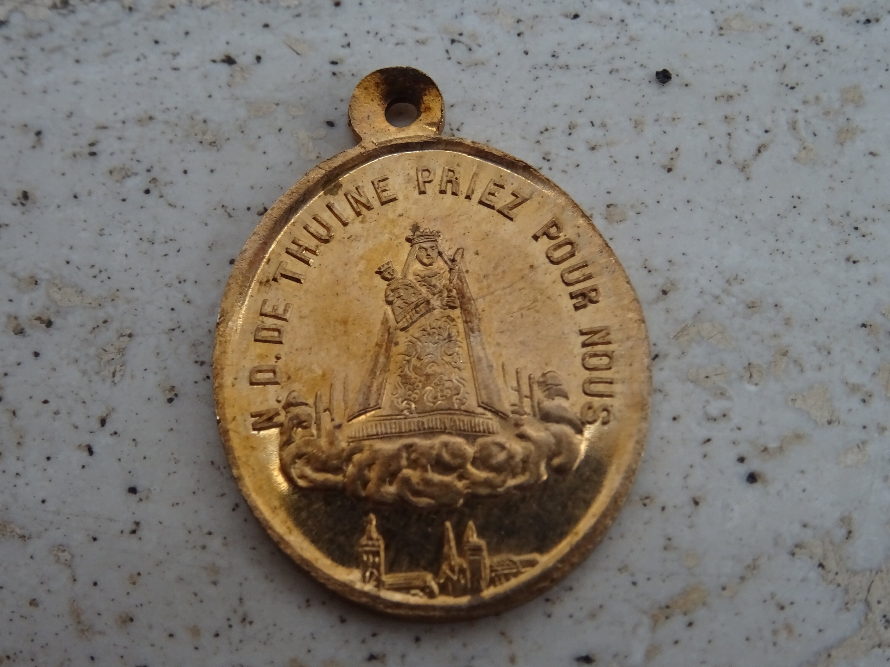 Religious antique copper medal pendant charm medallion of Holy Etsy