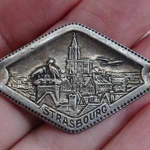 Medalla colgante francesa medallón ficha de la placa de la ficha del recuerdo de Estrasburgo.  K 12