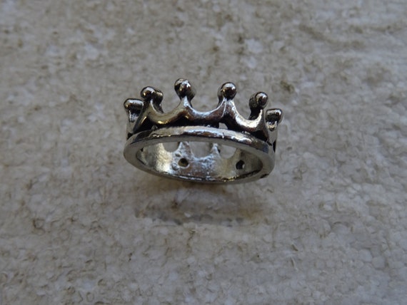 French silver plated ring with crown.  ( A 15 ) - image 4
