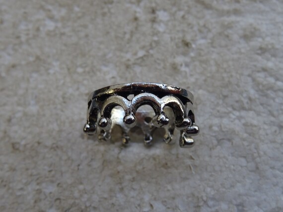 French silver plated ring with crown.  ( A 15 ) - image 6