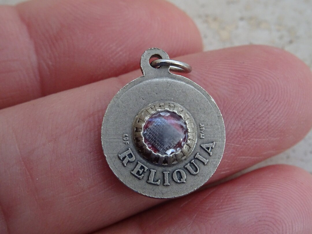 Religious Antique French Catholic Silver Plated Charm Medal Pendant ...