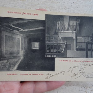 Antigua postal francesa usada con habitaciones, ahora museo de Juana de Arco, recuerdo de Juana de Arco de Domremy. ( F 1 )