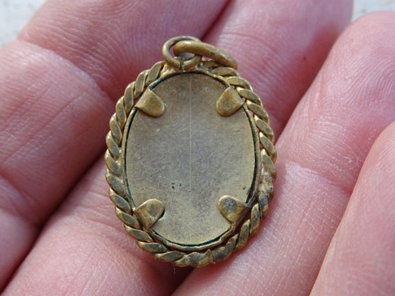 Antique French vermeil gold plated opaline camee … - image 3