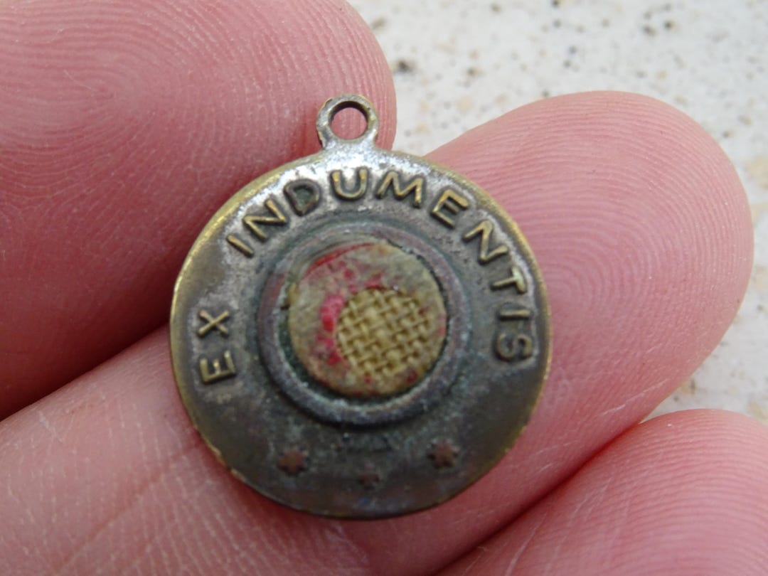 Religious Antique French Catholic Silver Plated Shrine Medal Pendant ...