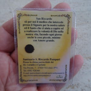 Religiöse katholische Karte Schreinreliquiar mit Reliquie des Tuches des seligen Heiligen Riccardo Pampuri. (V V 7)