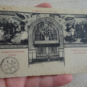 Antigua postal francesa sin usar con estatua monumental de Juana de Arco Juana de Arco escuchó voces recuerdo de Domremy. ( 24 )