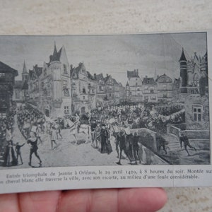 Antigua postal francesa sin usar con estatua monumental de Juana de Arco, recuerdo de Juana de Arco de Orleans. ( B 25 )