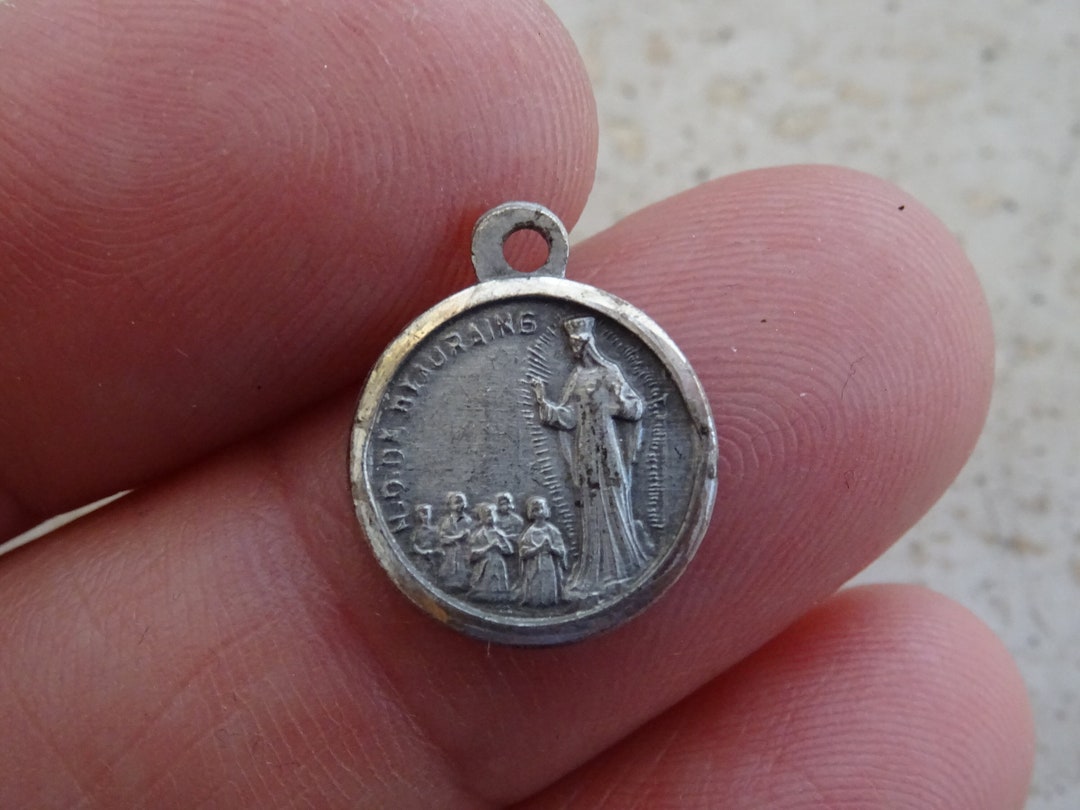 Vintage Medal Pendant Charm of Notre Dame De Beauraing, Our Lady of ...