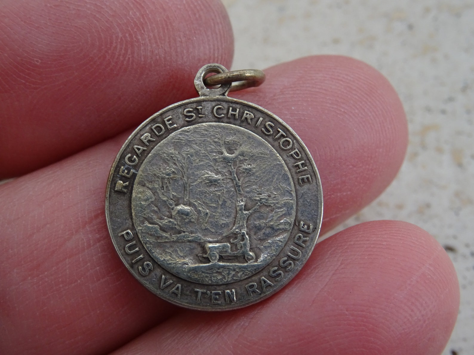 Religious Antique French Silver Plated Catholic Medal Pendant Holy ...