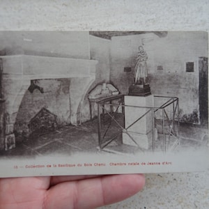 Antigua postal francesa usada con estatua de monumento de Juana de Arco, recuerdo de Juana de Arco de Domremy. ( B 29 )
