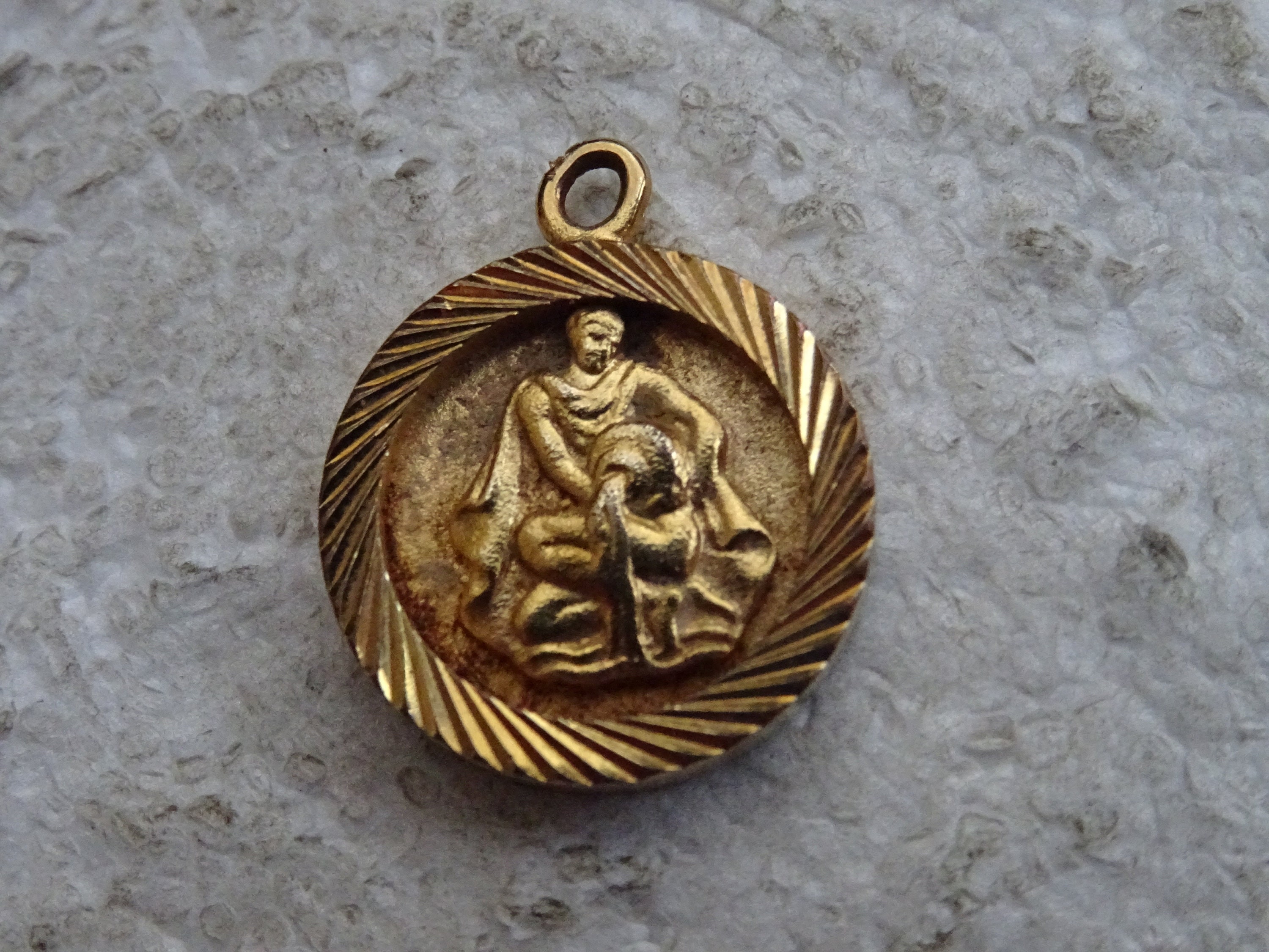 Pendentif Médaille Du Zodiaque Verseau En Vermeil Plaqué Or - Occasion