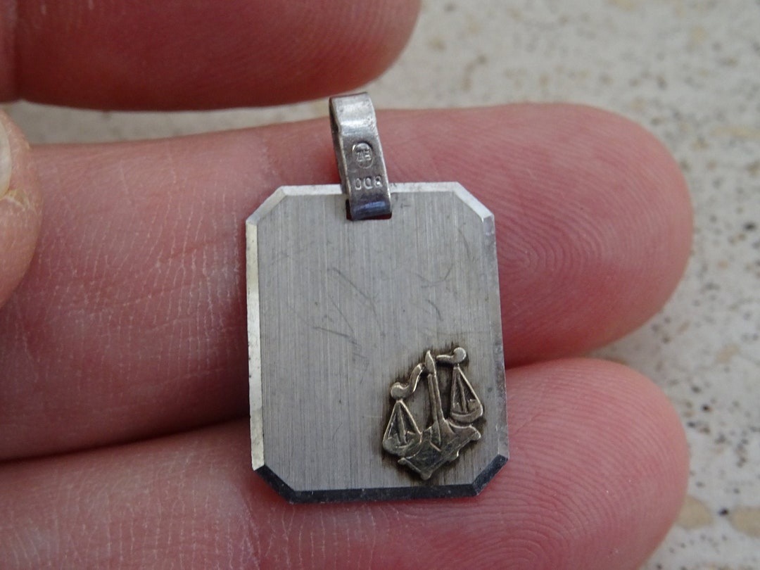 Pendentif Sagitaire En Argent 800 - Médaille Vintage Zodiaque, Neuf Ancien Stock