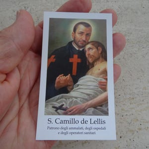 Religieuze katholieke kaart met Saint Camille Camillo de Lellis. (T11)