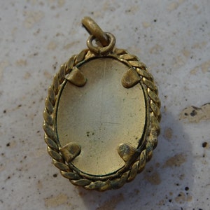 Antique French vermeil gold plated opaline camee medal pendant medallion charm of a French woman. 15 C image 5