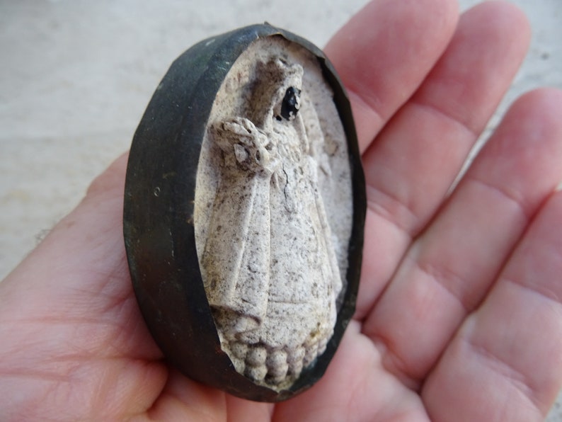 Religious Antique French Copper Reliquary Shrine Relic Meerschaum of ...