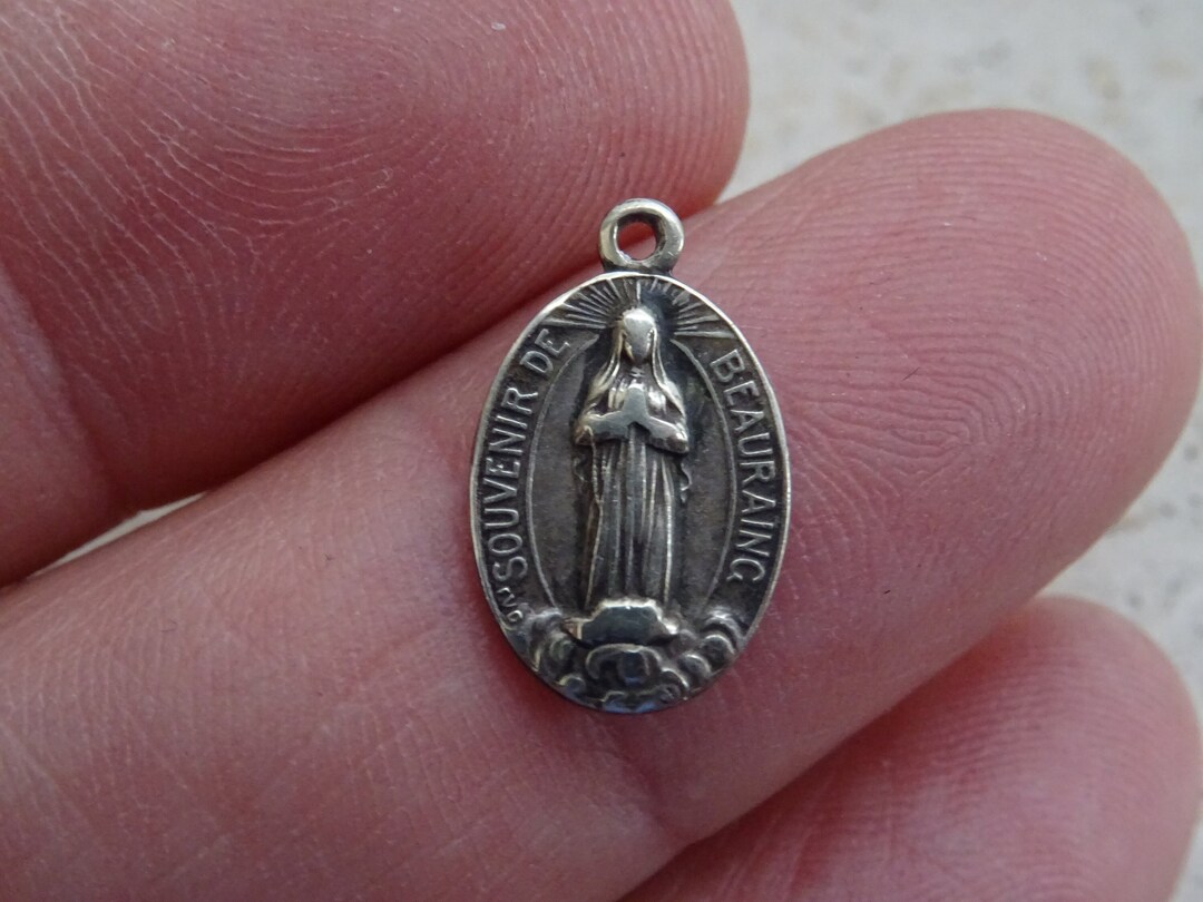Vintage Medal Pendant Charm of Notre Dame De Beauraing, Our Lady of ...