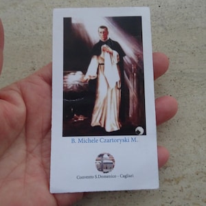 Religiöse katholische Karte Schrein Reliquiar Relikt aus dem Tuch des Seligen Saint Michelle Czartoryski M. ( ZZ 19 )