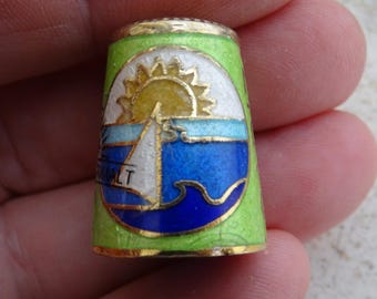 Vintage vingerhoed vingerhoed souvenir van Cadiz in Spanje. ( 27 )