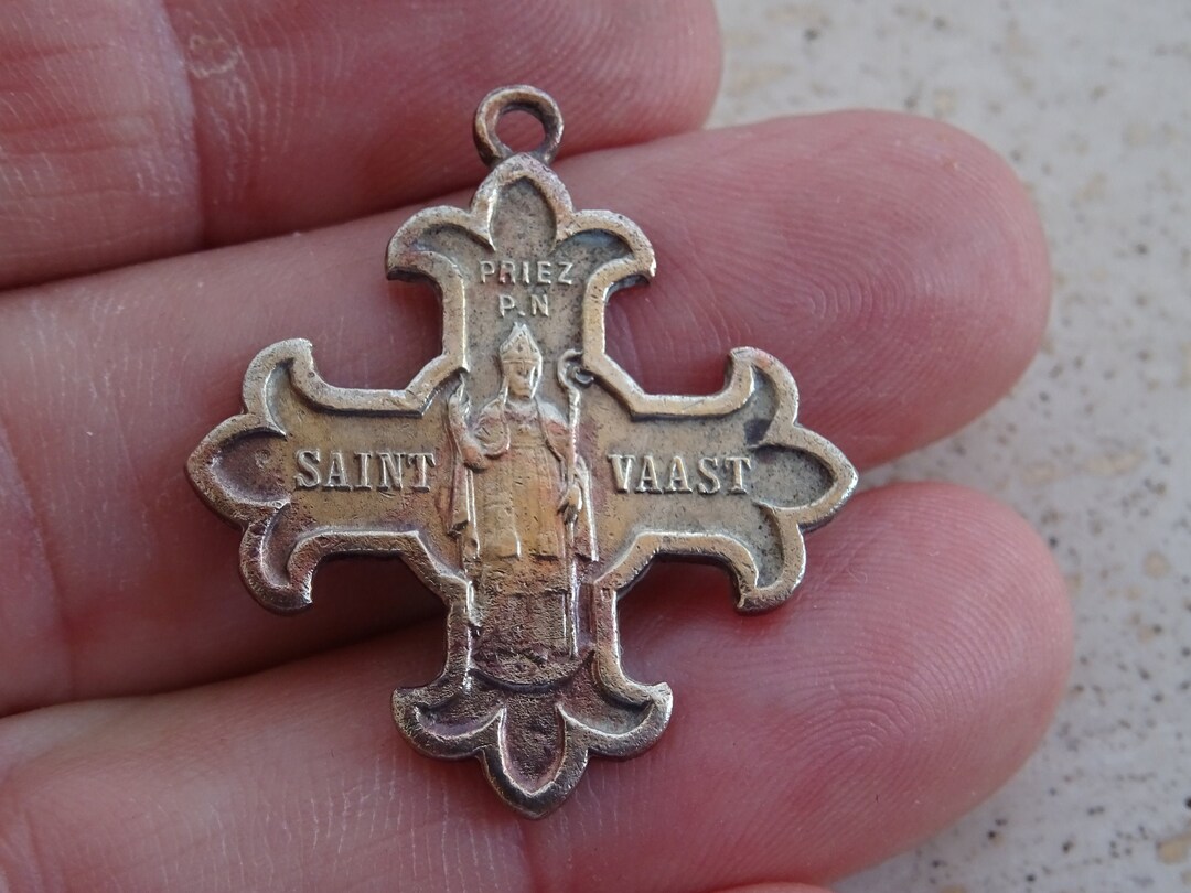Religious Antique French Silver Plated Catholic Medal Charm Medallion ...