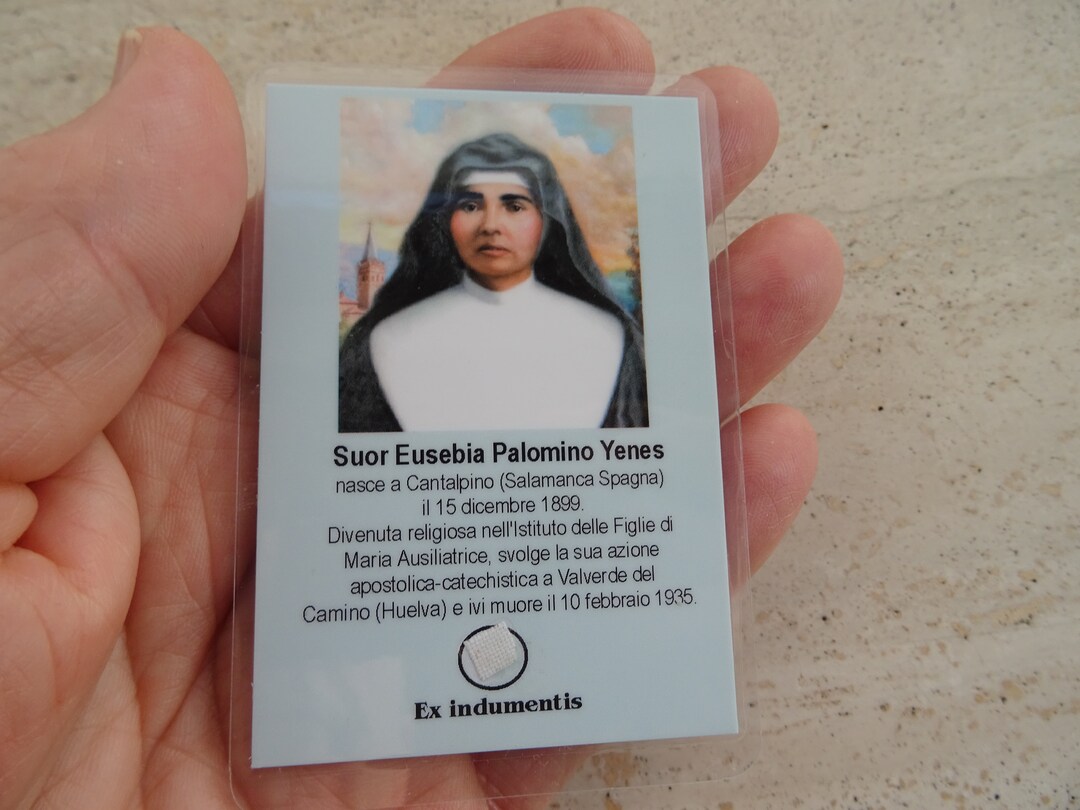 Religious Catholic Card Shrine Reliquary With Relic of Saint Eusebia Palomino Yenes. FF 47 Etsy