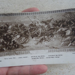 Antieke Franse ongebruikte kaart post prentbriefkaart met monument standbeeld van Jeanne d'Arc Jeanne d'Arc van de slag souvenir van Patry.  C 18