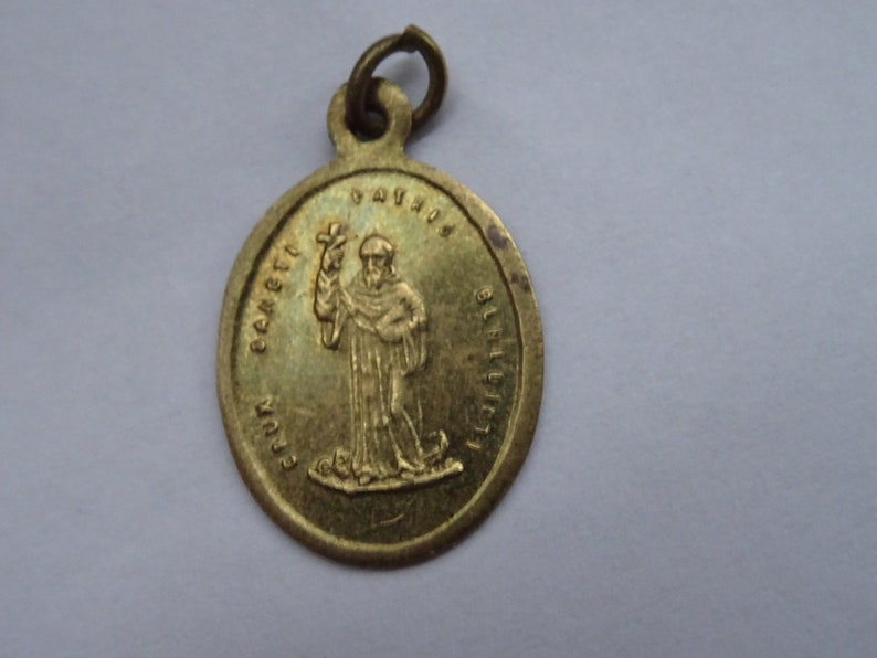 Religious antique copper catholic medal pendant medallion image 8