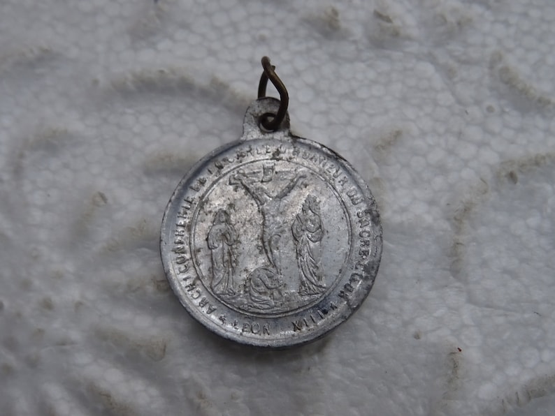 Religious Antique Catholic Medal Pendant Medallion Holy Charm Etsy